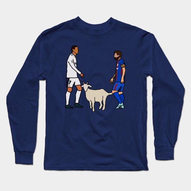 Ronaldo and Messi Goat drawing Long Sleeve T-Shirt by Soccer T’s